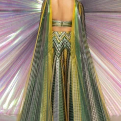 Amit Aggarwal Striped Metallic Starburst Green Lehenga Set -Cheap Drapvera Store 294aasc6 3