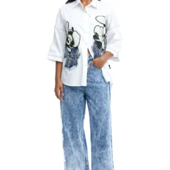 Kanika Goyal Label Warped Vine Dual Embellished Shirt