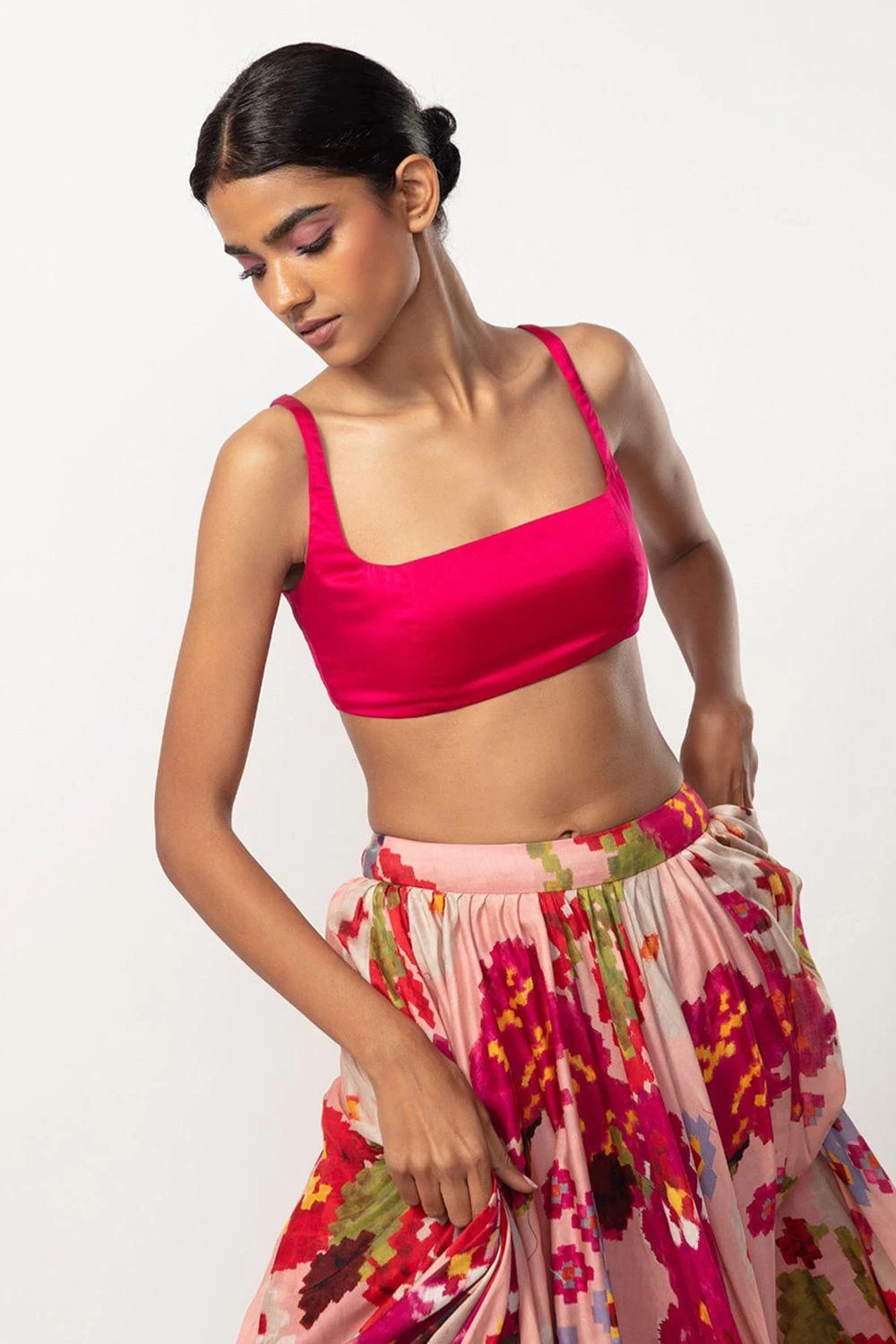 Saaksha & Kinni Rose Pink Floral Printed Lehenga Set 2 Saaksha & Kinni Rose Pink Floral Printed Lehenga Set - Image 2