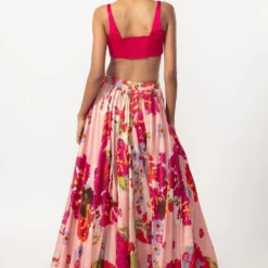 Saaksha & Kinni Rose Pink Floral Printed Lehenga Set 5 Saaksha & Kinni Rose Pink Floral Printed Lehenga Set -Cheap Drapvera Store 29823sk12 3