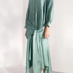 Twinkle Hanspal Handloom Chanderi Layered Dress With Tie-up -Cheap Drapvera Store 29th22 3