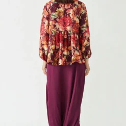 Payal Pratap Wine Drape Pants In Satin -Cheap Drapvera Store 2vr 70a 5