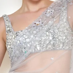 Dilnaz Ice Grey Diamante Blouse