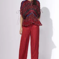 Saaksha & Kinni Micro Pleated Kaftan Top With Ruching Detail