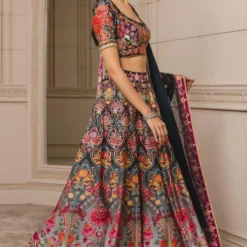 Tarun Tahiliani Floral Printed Lehenga Set With A Shaded Dupatta -Cheap Drapvera Store 312tt23 3