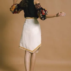 Chandrima Embroidered Asymmetric Skirt -Cheap Drapvera Store 319666 3