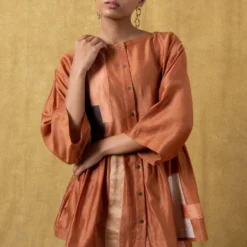 SWGT Beige Colour Block Gathered Top -Cheap Drapvera Store 33sw 8 4