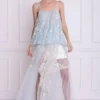 Dilnaz Powder Blue Draped Skirt
