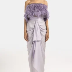 431-88 By Shweta Kapur Lilac Faux Feather Top