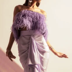 431-88 By Shweta Kapur Lilac Faux Feather Top -Cheap Drapvera Store 408431011 3