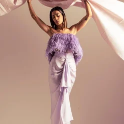 431-88 By Shweta Kapur Lilac Faux Feather Top -Cheap Drapvera Store 408431011 5