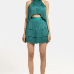 431-88 By Shweta Kapur Emerald Jewelled Halter Top