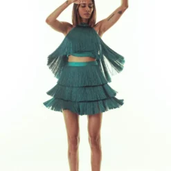 431-88 By Shweta Kapur Emerald Jewelled Halter Top -Cheap Drapvera Store 408431012 3