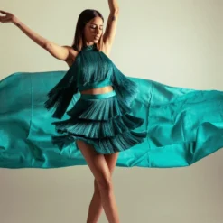 431-88 By Shweta Kapur Emerald Jewelled Halter Top -Cheap Drapvera Store 408431012 4