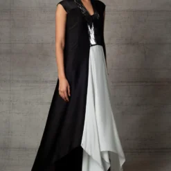 Amit Aggarwal Black & White Metallic Dress -Cheap Drapvera Store 410am13 4