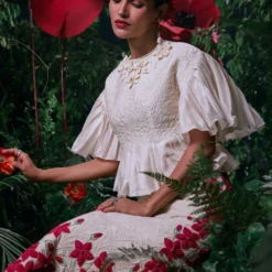 Chandrima Ivory Plumeria Skirt -Cheap Drapvera Store 41123cm65 3