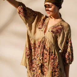 Nikita Mhaisalkar Brown Hand Embellished Dress -Cheap Drapvera Store 4423nm2 3