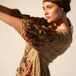 Nikita Mhaisalkar Brown Hand Embellished Dress -Cheap Drapvera Store 4423nm2 5