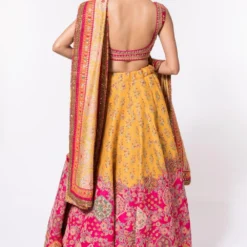Debyani Yellow & Pink Chanderi Silk Lehenga Set -Cheap Drapvera Store 44dby1 5