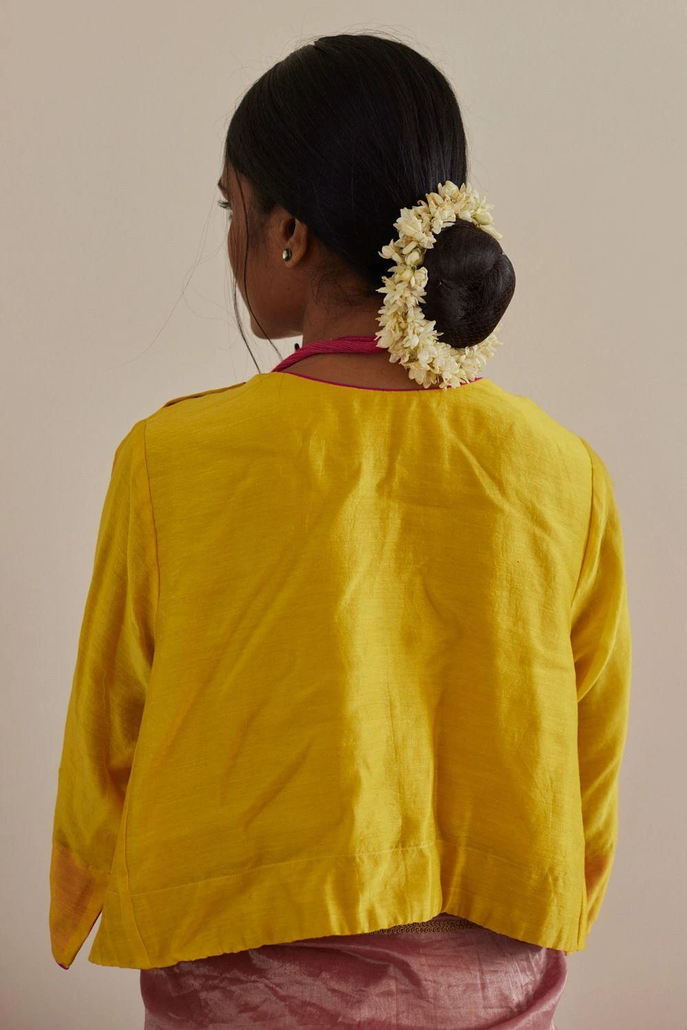 Shorshe Yellow Angrakha Blouse 2 Shorshe Yellow Angrakha Blouse - Image 2