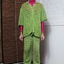 QUOD Lively Lime Coil Hand-Knitted Pant