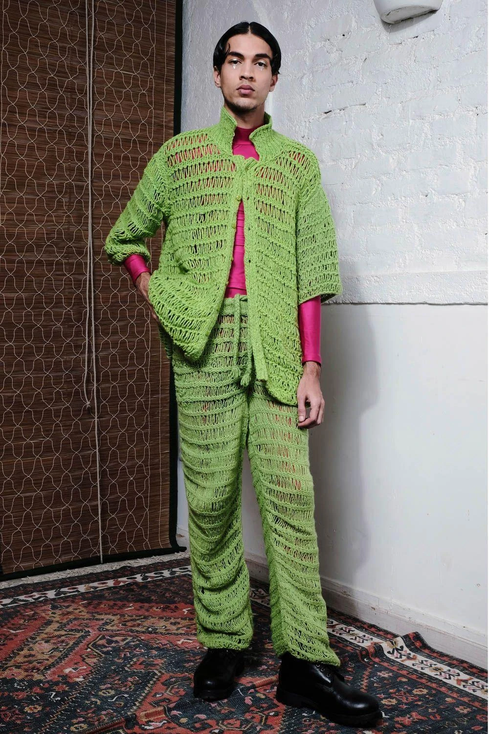 QUOD Lively Lime Coil Hand-Knitted Pant 2 QUOD Lively Lime Coil Hand-Knitted Pant - Image 2