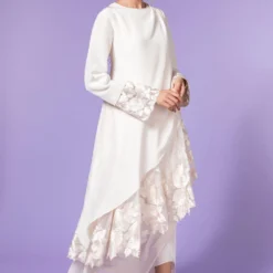 Aikeyah White Embroidered Layered Dress 7 Aikeyah White Embroidered Layered Dress -Cheap Drapvera Store 511ak06 3