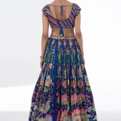 Siddhartha Bansal Radiant Blue Floral Embellished Lehenga Set -Cheap Drapvera Store 5124sb6 4