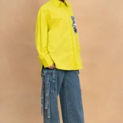 Dhruv Kapoor Lime Handcrafted Oversized Shirt -Cheap Drapvera Store 5623dk3 3