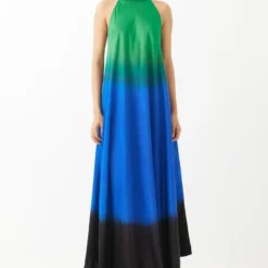 Studio RIGU Green Leheriya Halter Dress