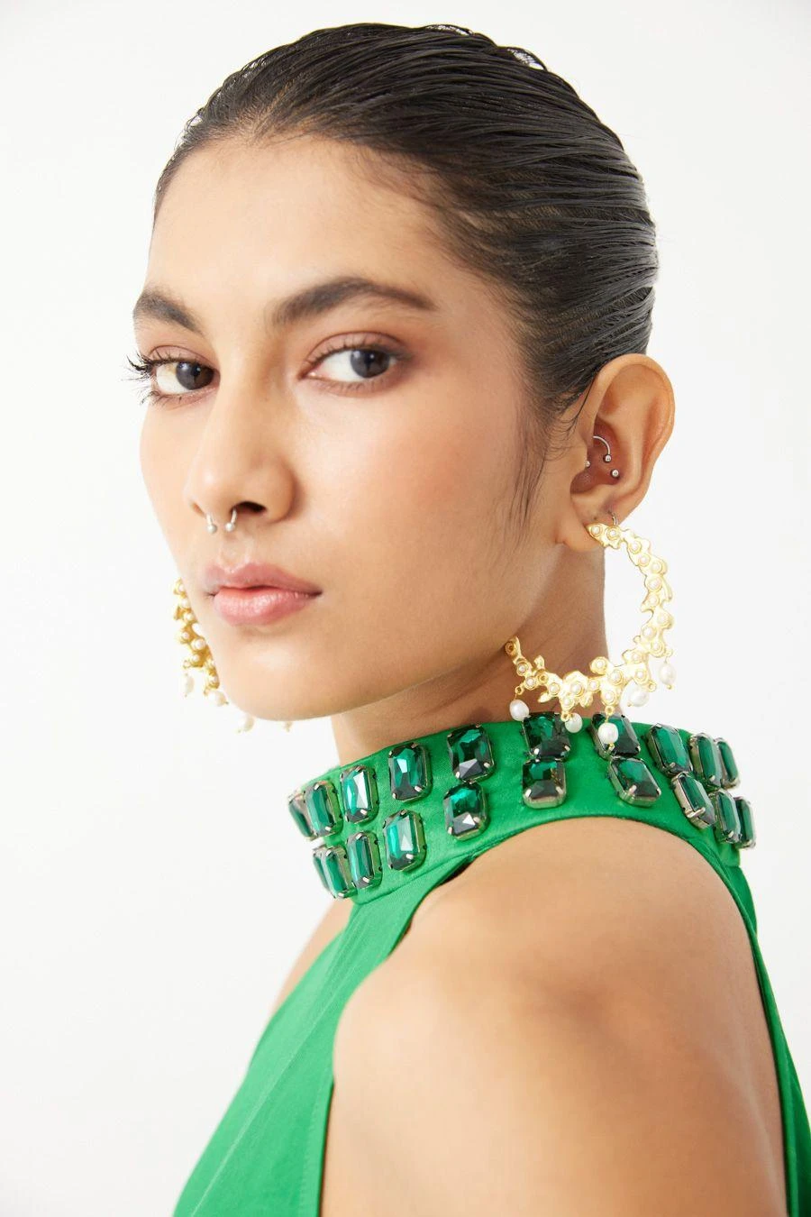 Studio RIGU Green Leheriya Halter Dress 3 Studio RIGU Green Leheriya Halter Dress - Image 3