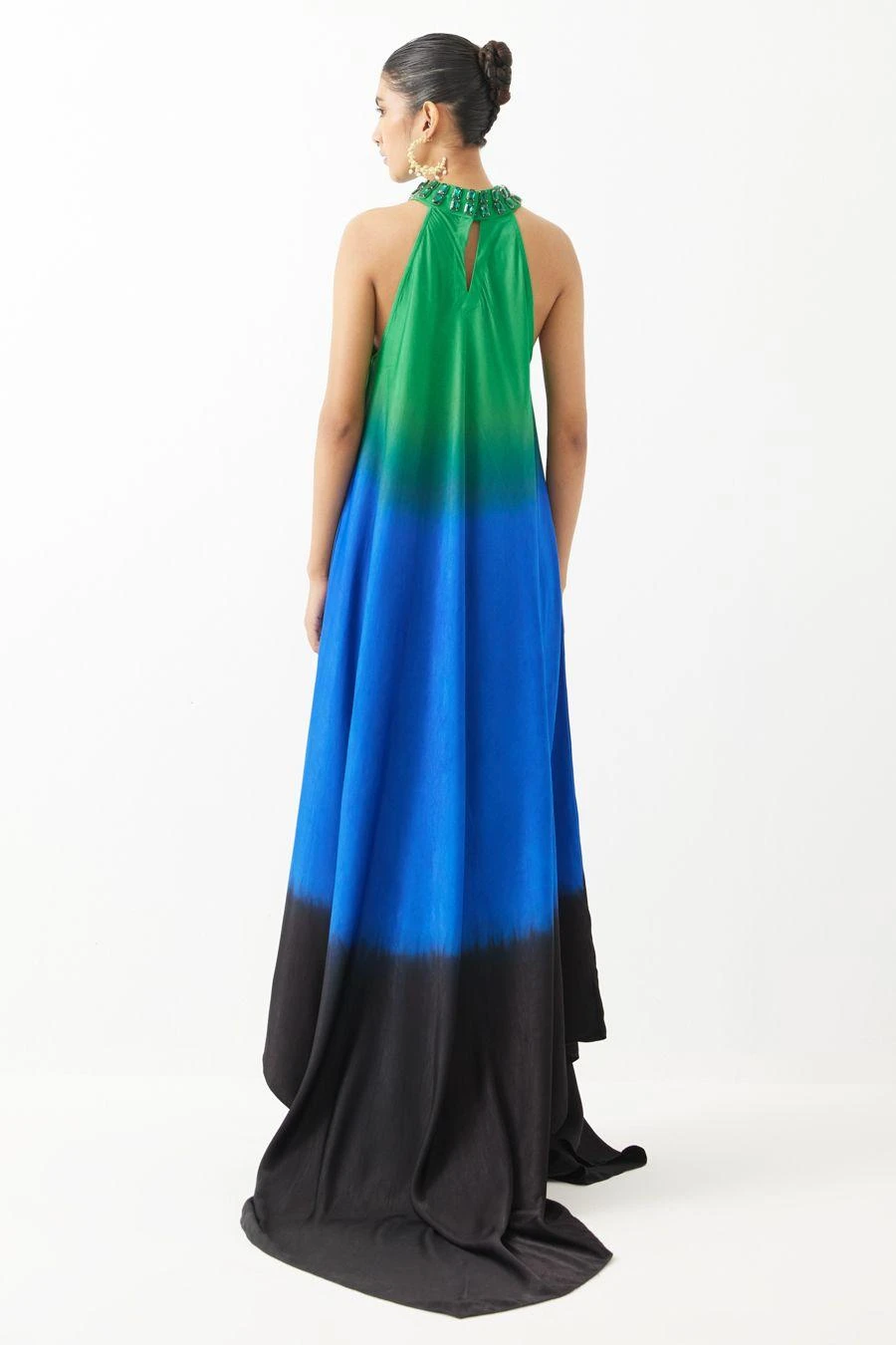 Studio RIGU Green Leheriya Halter Dress 4 Studio RIGU Green Leheriya Halter Dress - Image 4