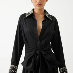 Studio RIGU Night Sky Swarovski Embellished Shirt Dress -Cheap Drapvera Store 61srv24 4