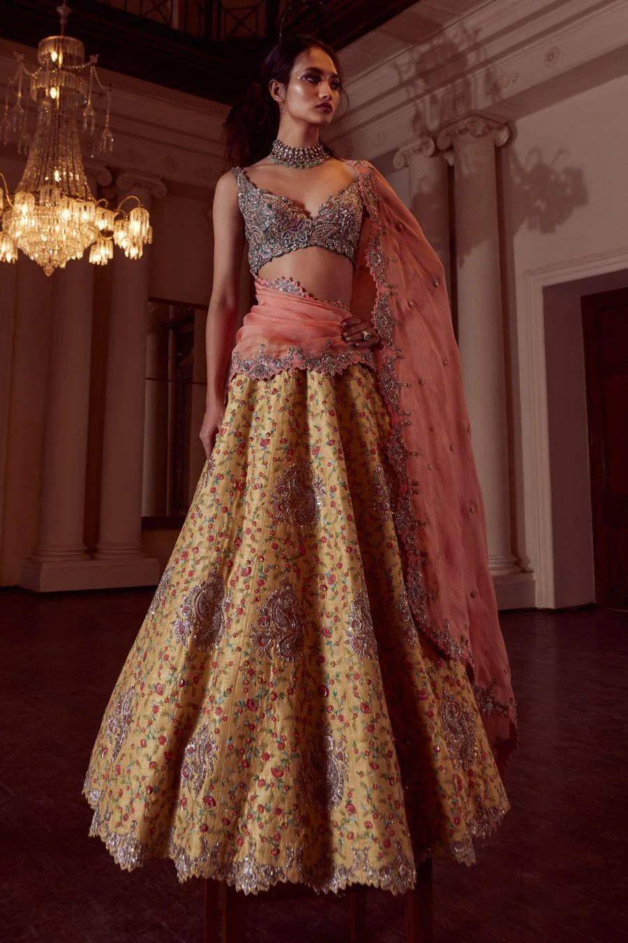 Mrunalini Rao Yellow Nemali Lata Lehenga Set 1 Mrunalini Rao Yellow Nemali Lata Lehenga Set