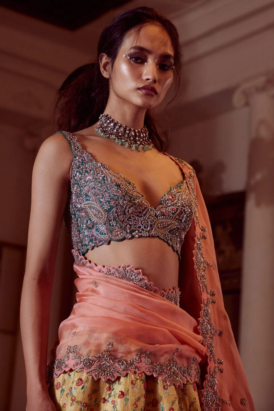 Mrunalini Rao Yellow Nemali Lata Lehenga Set 2 Mrunalini Rao Yellow Nemali Lata Lehenga Set - Image 2