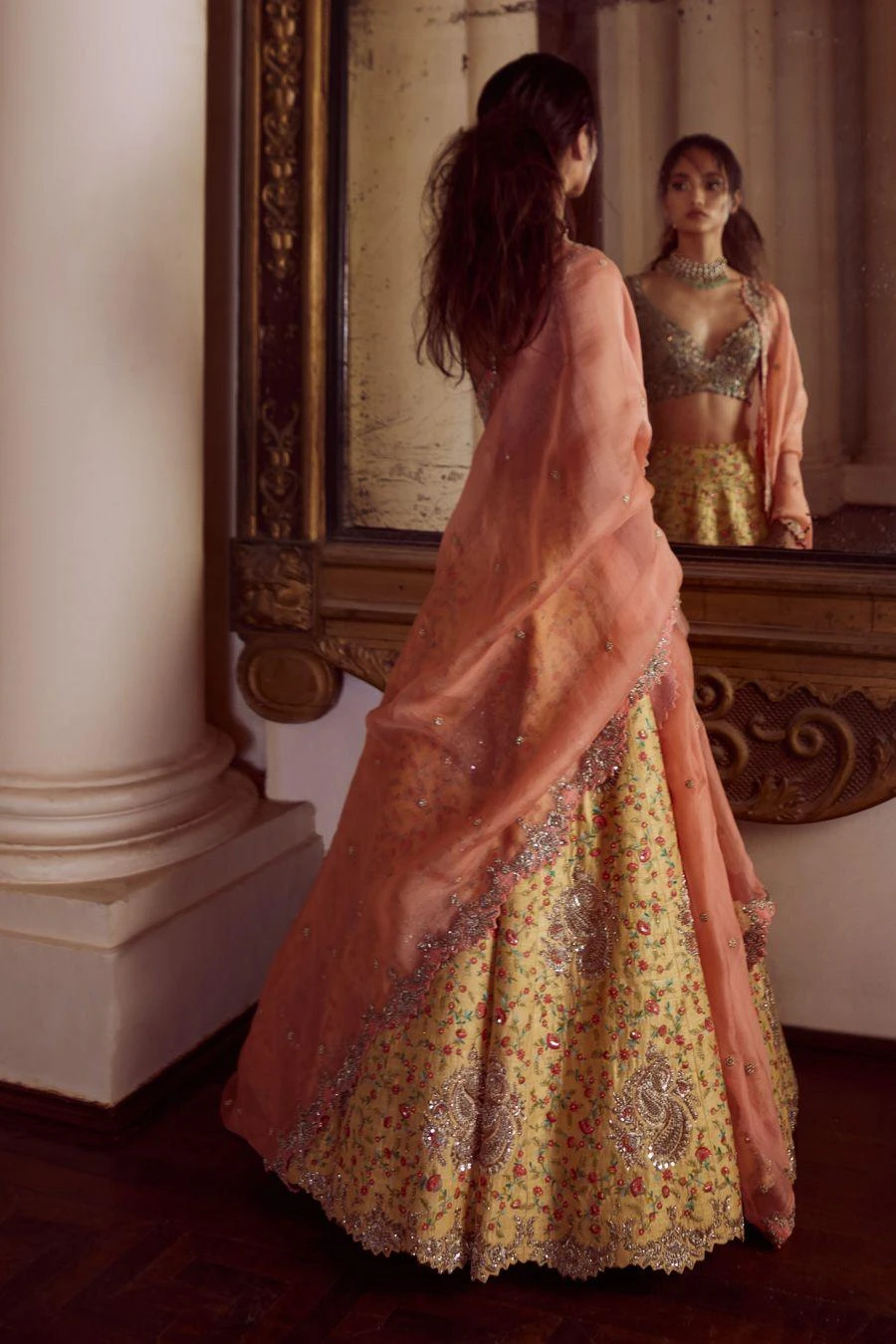 Mrunalini Rao Yellow Nemali Lata Lehenga Set 5 Mrunalini Rao Yellow Nemali Lata Lehenga Set - Image 5