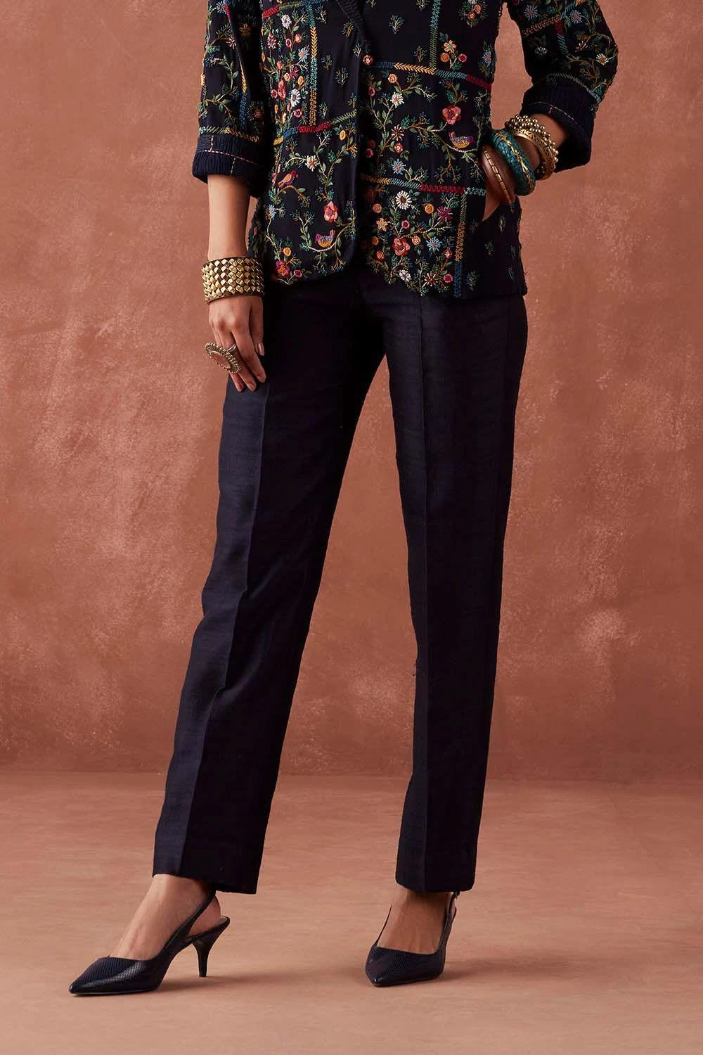 Sunira Designs Blue Dhaaga Narrow Pants 2 Sunira Designs Blue Dhaaga Narrow Pants - Image 2