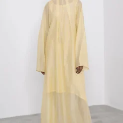 Corpora Studio Cream Yellow Pinstripe Dress