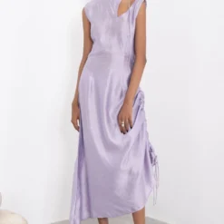 Corpora Studio Lilac Silk Dress With Cut Out Detail