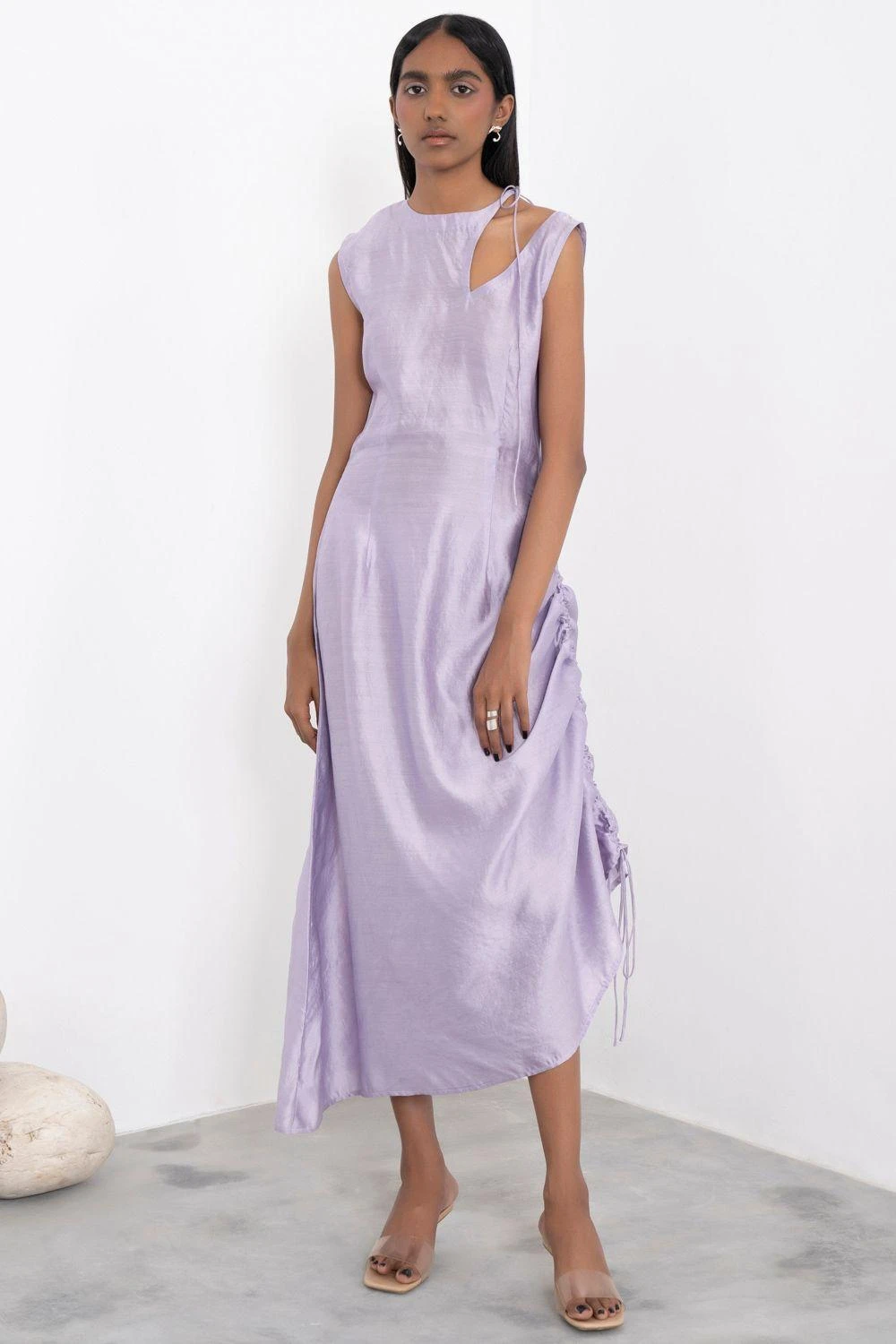 Corpora Studio Lilac Silk Dress With Cut Out Detail 1 Corpora Studio Lilac Silk Dress With Cut Out Detail