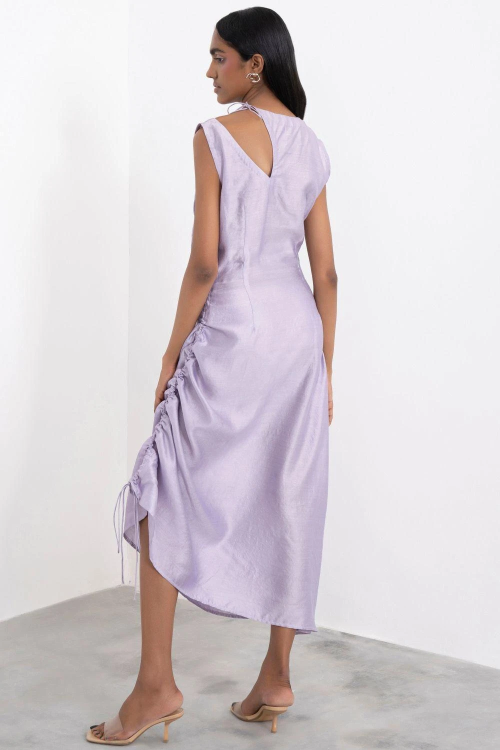 Corpora Studio Lilac Silk Dress With Cut Out Detail 2 Corpora Studio Lilac Silk Dress With Cut Out Detail - Image 2