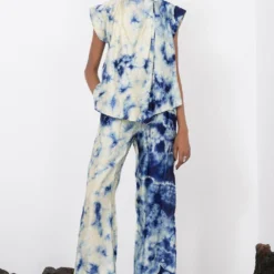 Corpora Studio Lime & Navy Tie Dye Pants