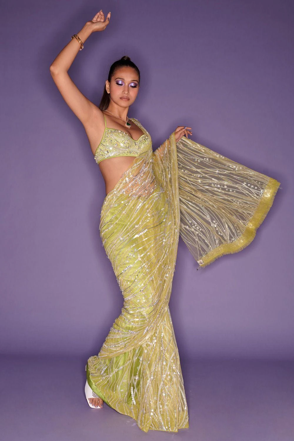 Dilnaz Citrus Sequinned Bustier 1 Dilnaz Citrus Sequinned Bustier