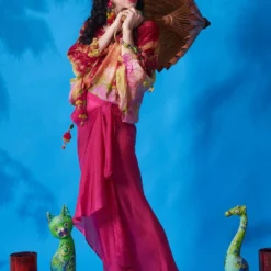 CAPISVIRLEO Pink Habutai Silk Draped Skirt -Cheap Drapvera Store 88cap42 3