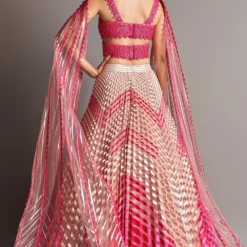 Amit Aggarwal Fuchsia Plisse Flowy Lehenga 5 Amit Aggarwal Fuchsia Plisse Flowy Lehenga -Cheap Drapvera Store aaic 535 fch 3