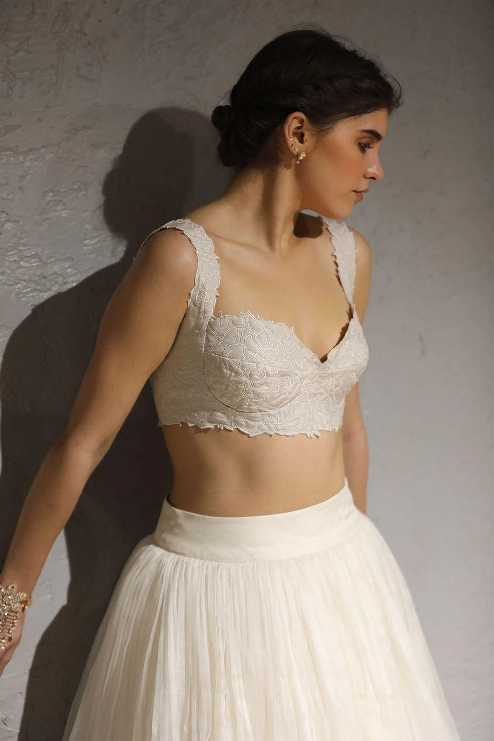 Aikeyah Off White Qiulted Bralette 2 Aikeyah Off White Qiulted Bralette - Image 2