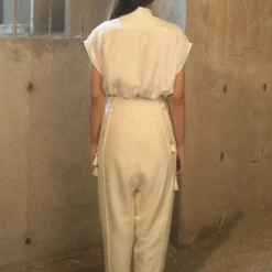 Ahmev White Drawstring Blouse -Cheap Drapvera Store ahm sfd 002 5