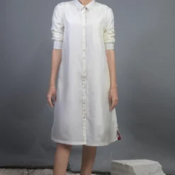 Ahmev Silk Brocade Shirt Dress