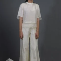 Ahmev Silk Brocade Palazzo Pants