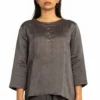 Akaaro Grey Cotton Kameez Blouse